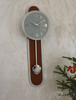 Zegar ścienny do salonu JVD drewno ze szkłem NS17014 41 to ozdobny, prosty zegar pasujący do każdego wnętrza. Ciekawa stylizacja zegara drewnianego ze szkłem. wymarzony prezent (3).JPG